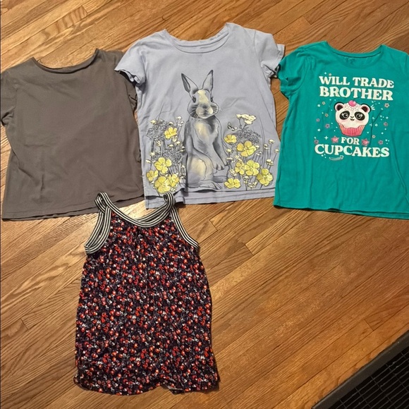 Joe H&M Place Kids Short Sleeve Tees - Charcoal, Sky Blue, Turquoise, and Floral - Picture 1 of 9
